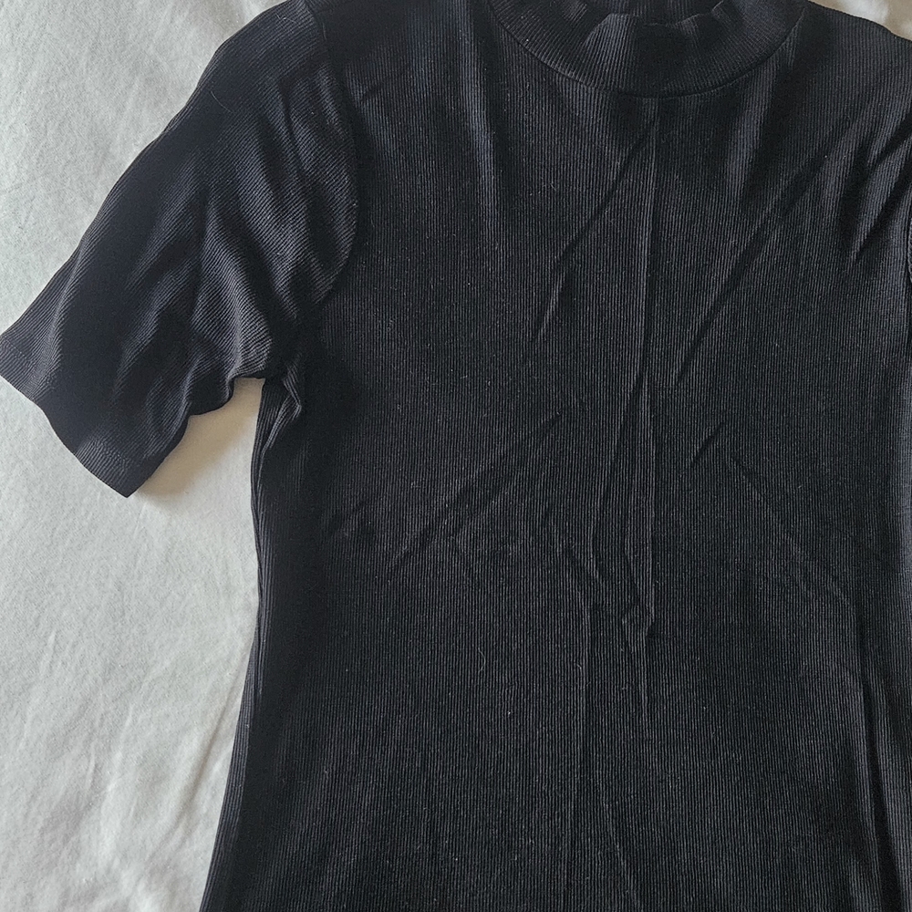 Madewell Black Ribbed Knit Top